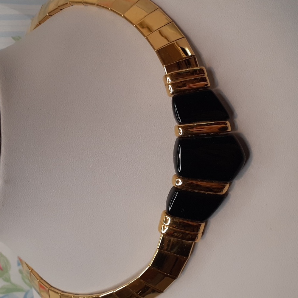 Napier Black Gold Choker Necklace